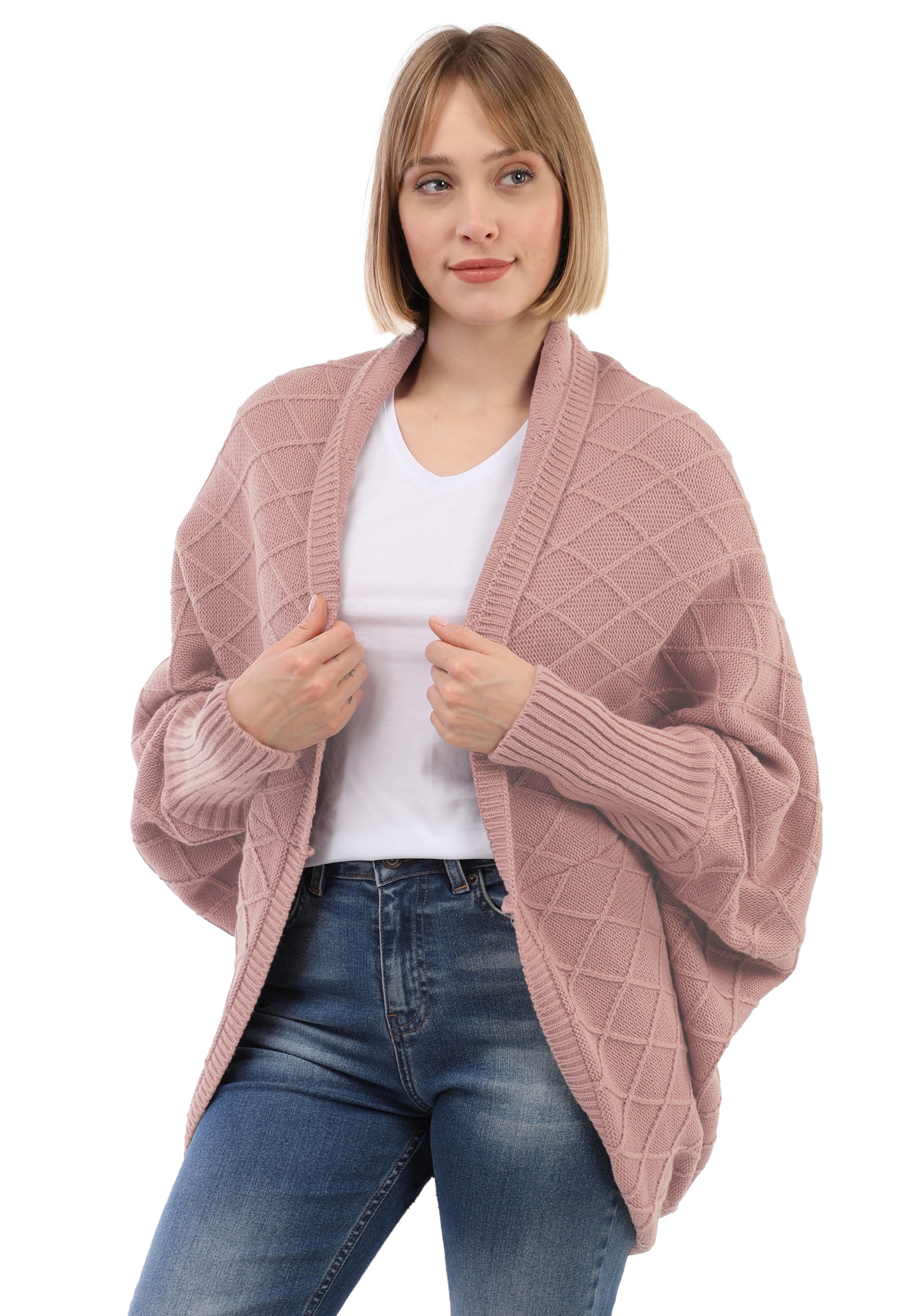 rozā Jimmy Sanders Adīta jaka: no priekšpuses