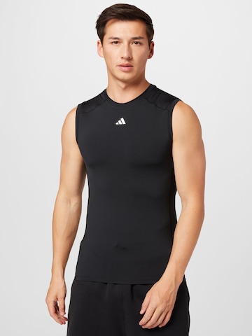 ADIDAS PERFORMANCETehnička sportska majica 'Techfit ' - crna boja: prednji dio
