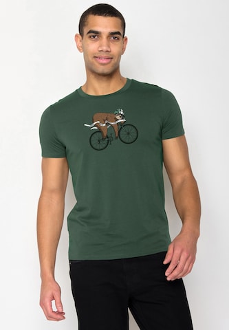 GREENBOMB Shirt 'Animal Finish Sloth' in Green: front