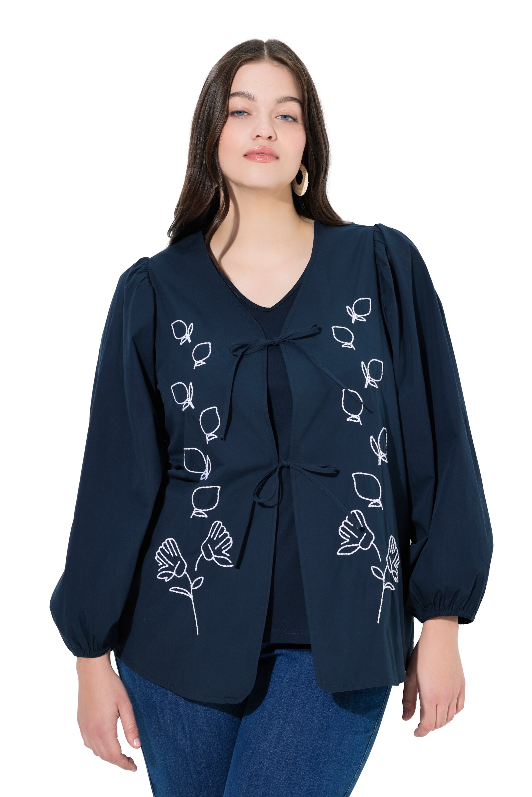 Ulla Popken Between-season jacket in Blue: front