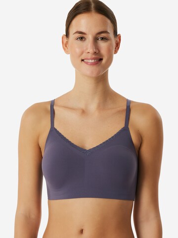 SCHIESSER T-shirt Bra ' Invisible Soft Lace ' in Blue: front