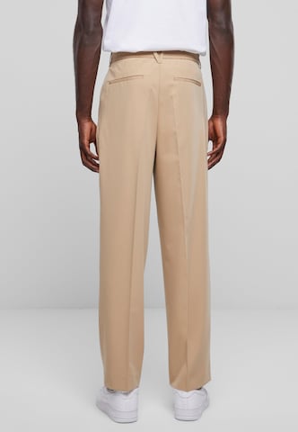 Urban Classics Loose fit Pleat-Front Pants in Beige