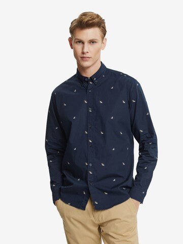 ESPRIT Regular fit Shirt in Blauw: voorkant