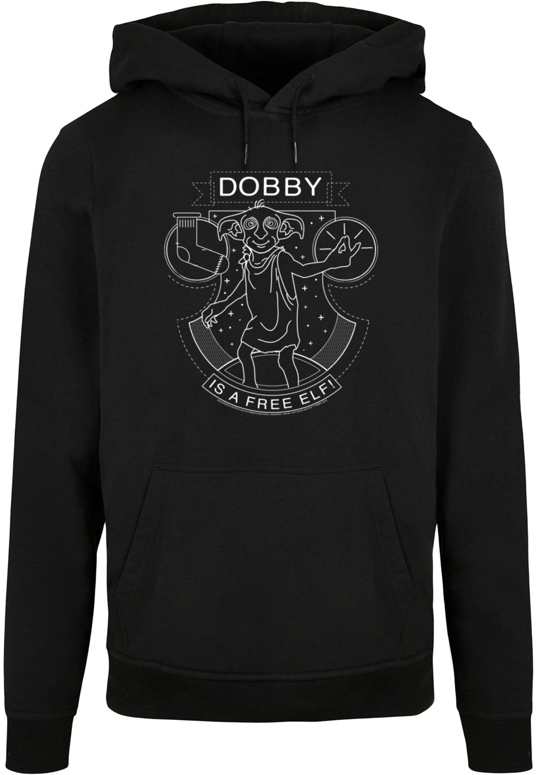 ABSOLUTE CULT Sweatshirt 'Harry Potter - Dobby Seal' in Zwart: voorkant