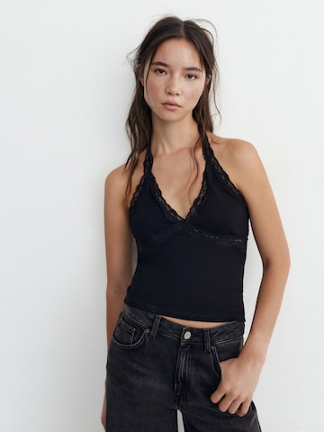 Pull&Bear Top – černá: přední strana