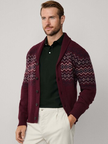 Hackett London Gebreid vest 'Fairisle' in Rood