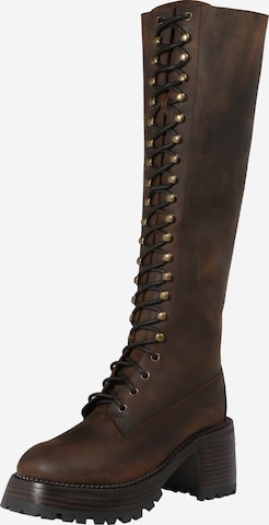 Jeffrey Campbell Lace-Up Boots in Brown: front