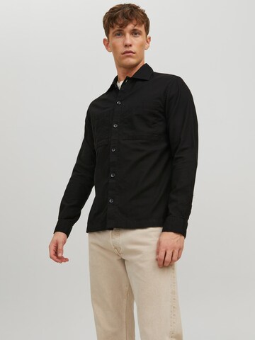 JACK & JONES Regular fit Button Up Shirt 'Pete' in Black: front