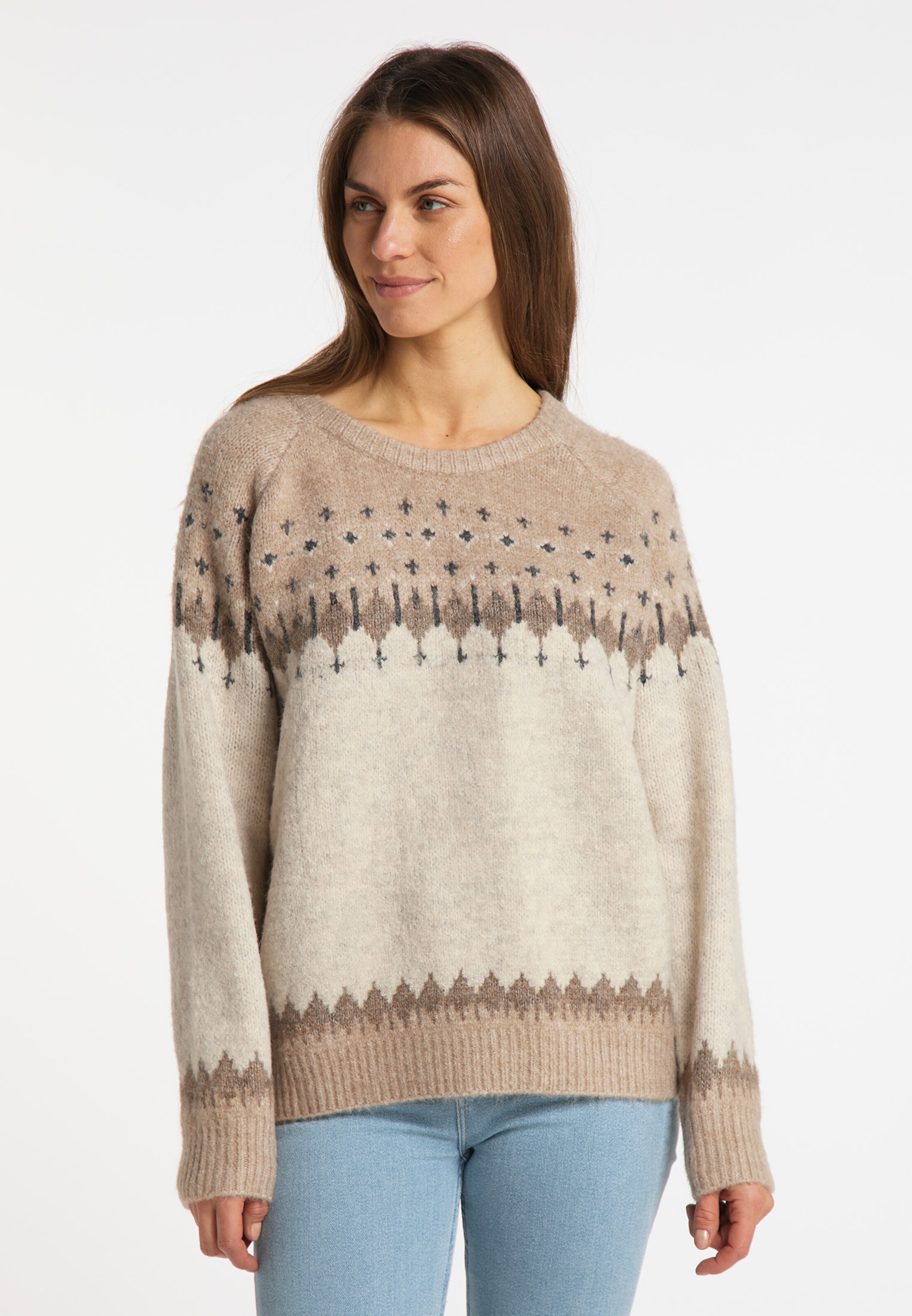 Frauen Pullover & Strick usha BLUE LABEL Pullover in Beige, Dunkelbeige - WN57677 Frauen Pullover & Strick usha BLUE LABEL Pullover in Beige, Dunkelbeige - WN57677
