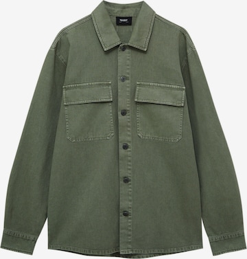 Pull&Bear Regular fit Button Up Shirt in Green: front