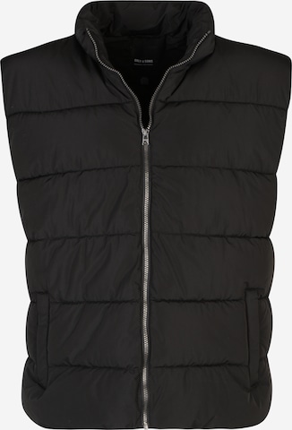 Only & Sons Big & Tall Vest in Black: front