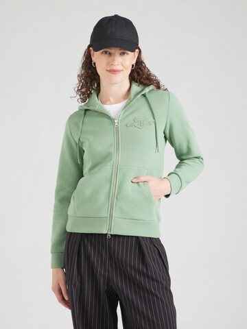 GANT Zip-Up Hoodie in Green: front