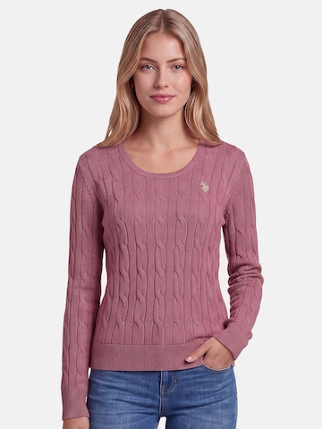 U.S. POLO ASSN. Sweater in Pink: front
