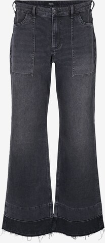 Zizzi Flared Jeans in Grey: front