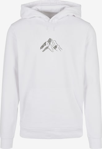 F4NT4STIC Sweatshirt 'Mountain Berge Urlaub Winter Schnee Ski' in Weiß: predná strana