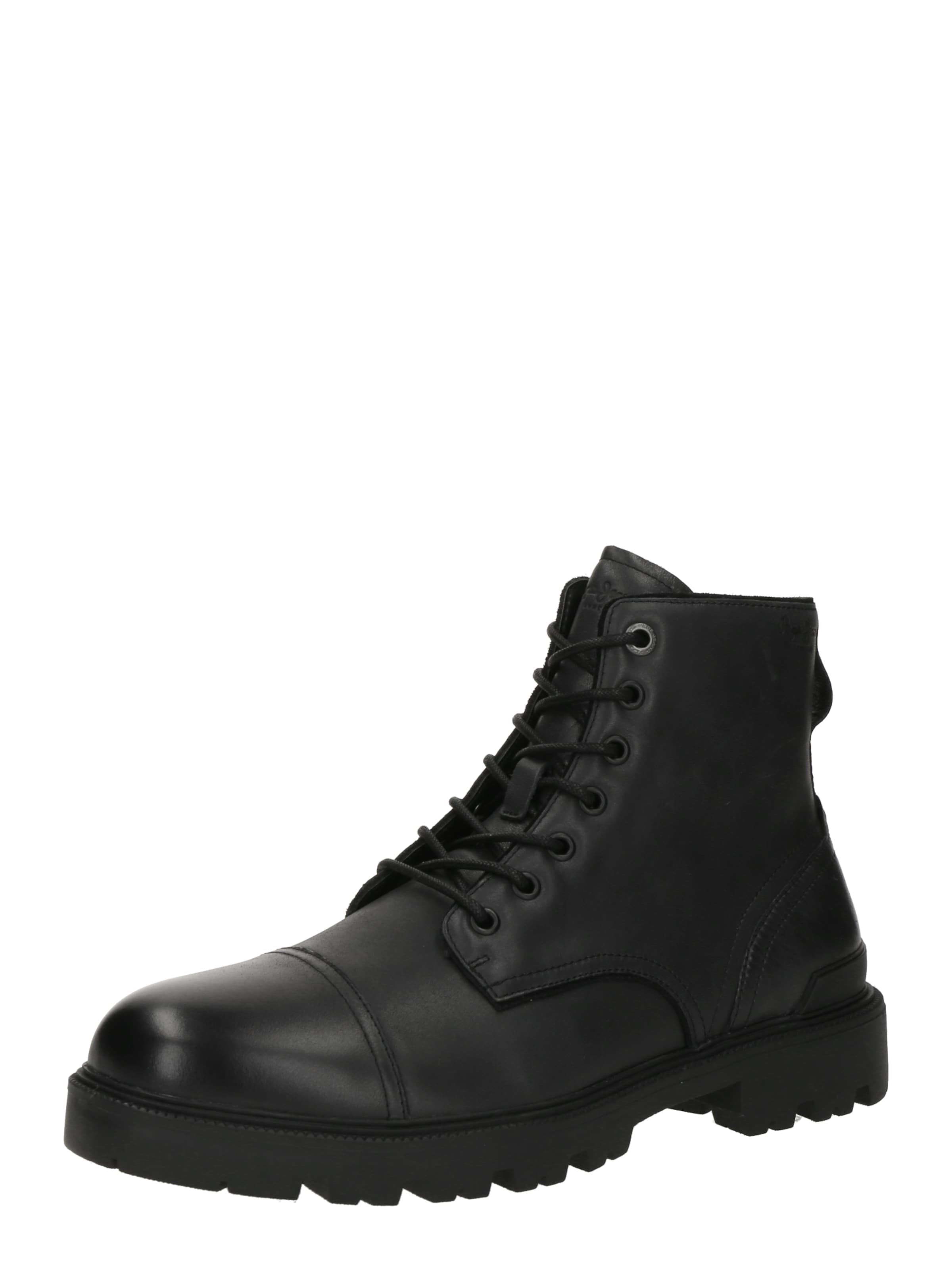 melns Pepe Jeans Klasiskie šņorzābaki 'RYAN BRIT M': no priekšpuses