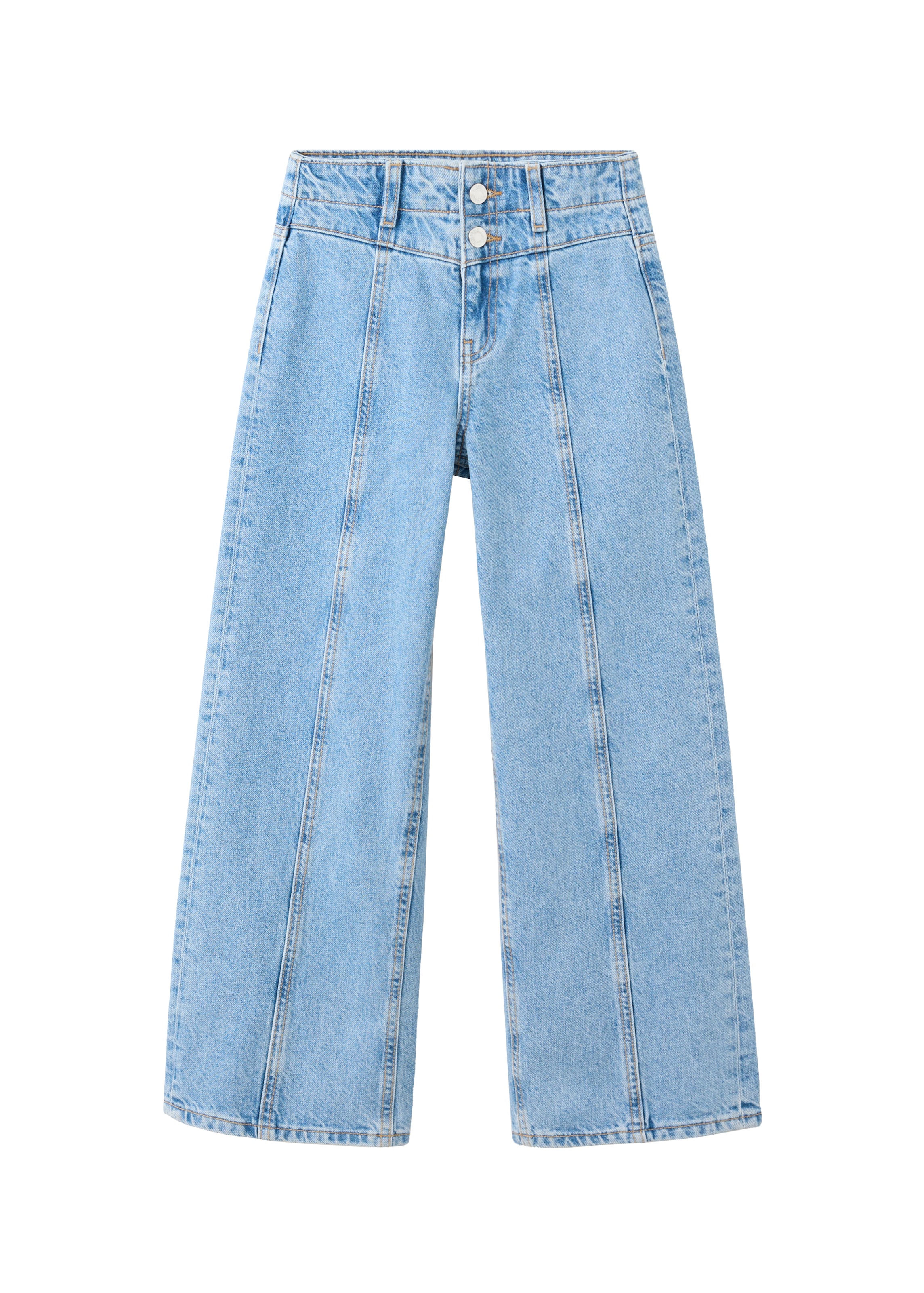 MANGO KIDS Wide leg Jeans in Blue: front