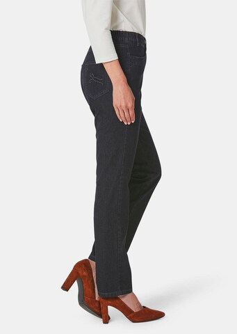 Goldner Slimfit Jeans 'Anna' in Zwart