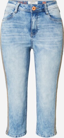 Skinny Jeans 'NO:RA' de la Soccx pe albastru: față