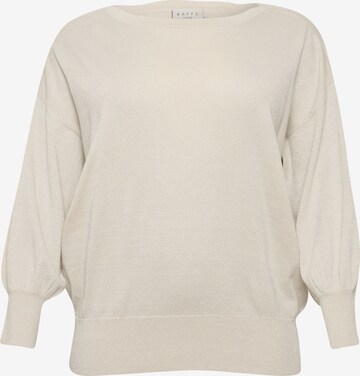 Pull-over 'Regitta' KAFFE CURVE en beige : devant