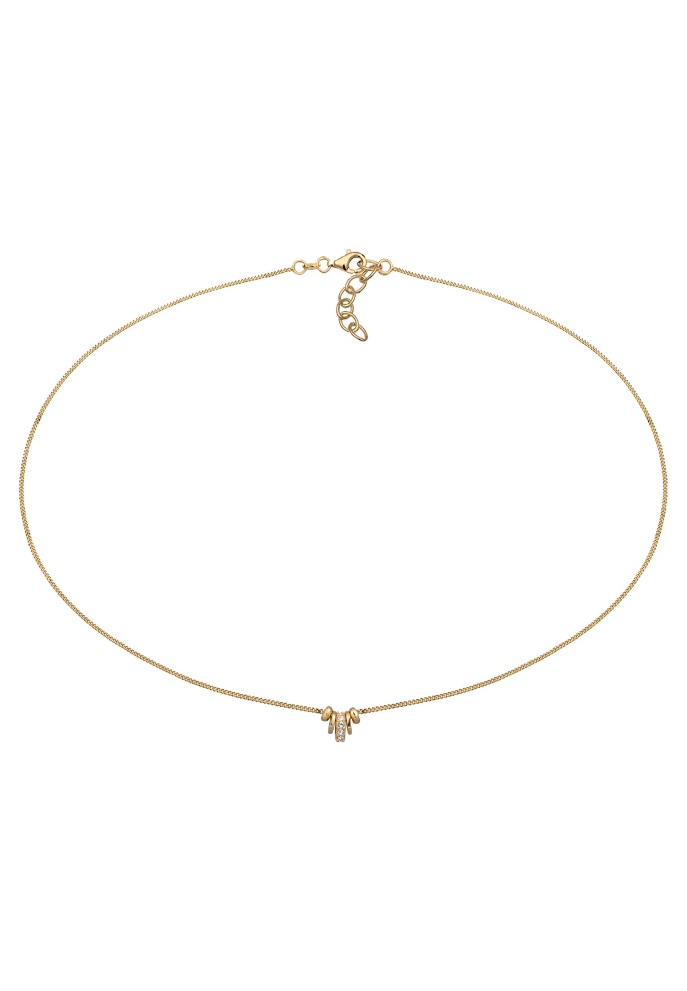 ELLI Kette 'Solitär' in Gold: Vorderseite