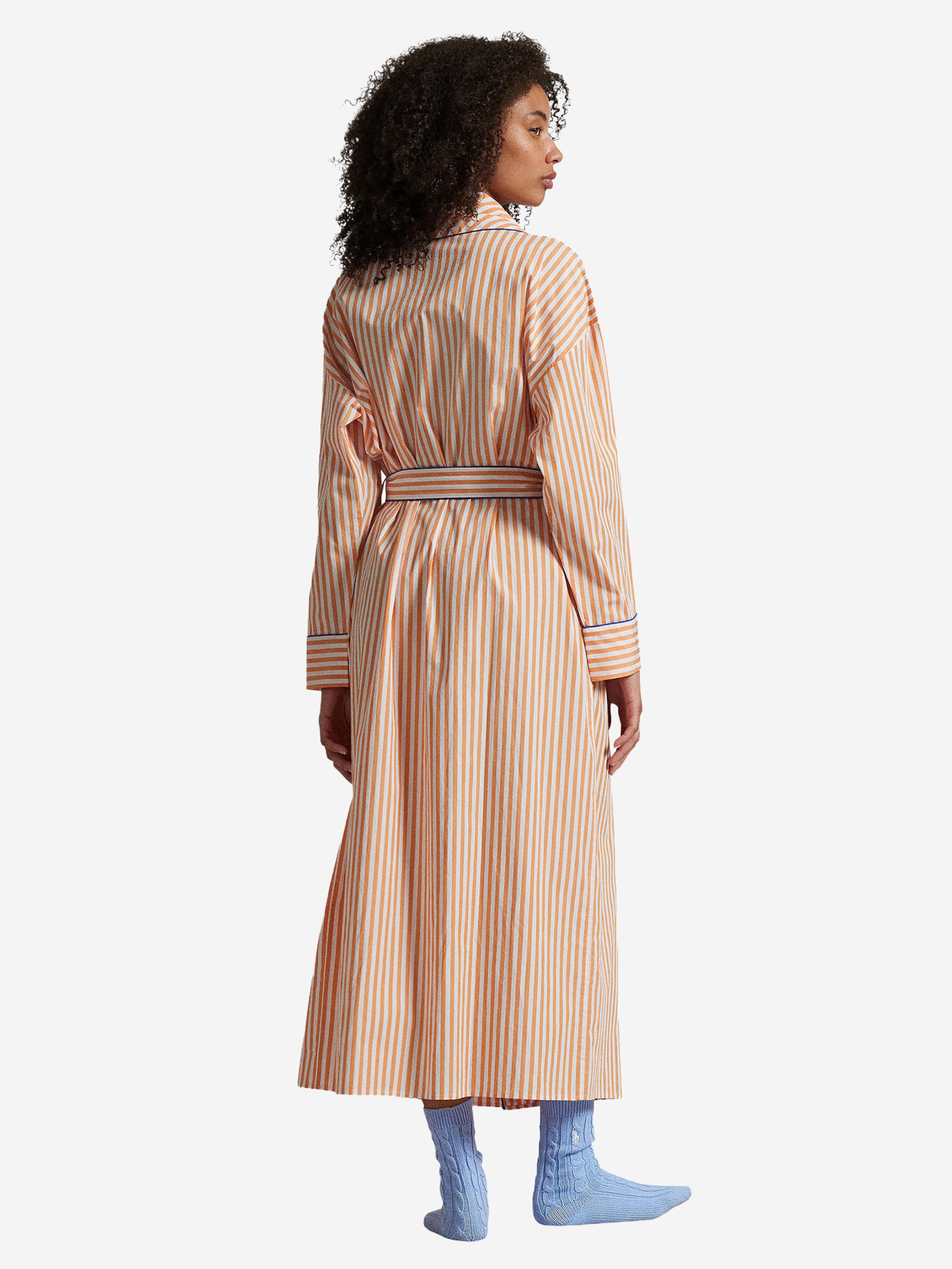 Polo Ralph Lauren Bathrobe short ' Shirting Stripes ' in Orange