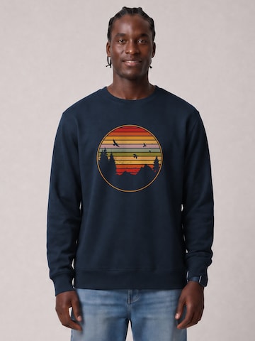 Watapparel Sweatshirt 'Sunset Berge & Tannen' in Blauw: voorkant