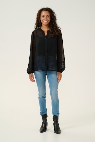 Cream Blouse 'CR Dotti' in Zwart