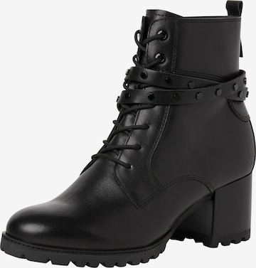 TAMARIS Lace-up bootie in Black: front