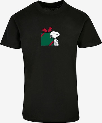 Merchcode Shirt 'Peanuts Big Present' in Zwart: voorkant