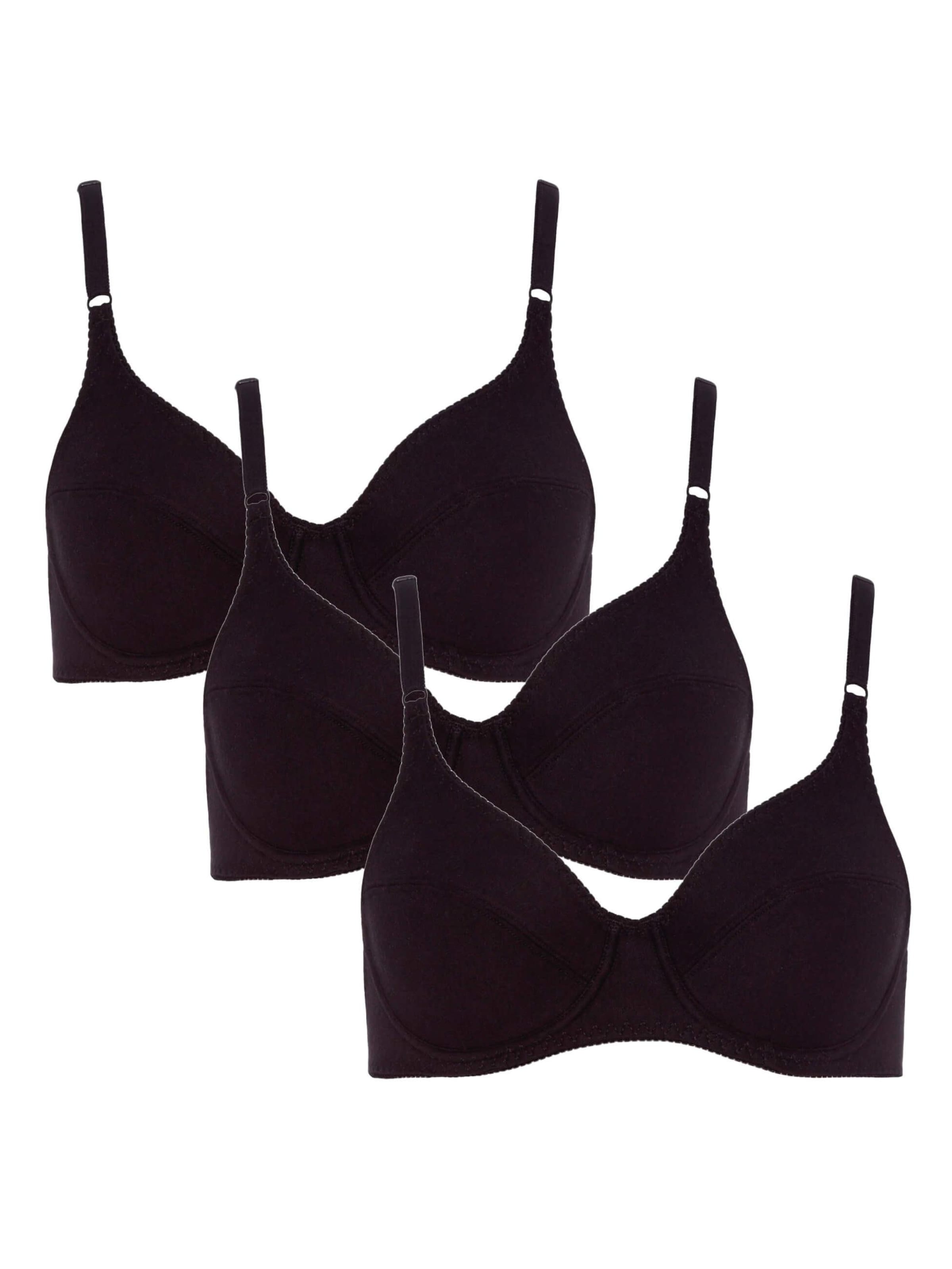 BeeDees Bra 'Bügel-BH Rock'n'Roll W (3-er Pack)' in Black: front