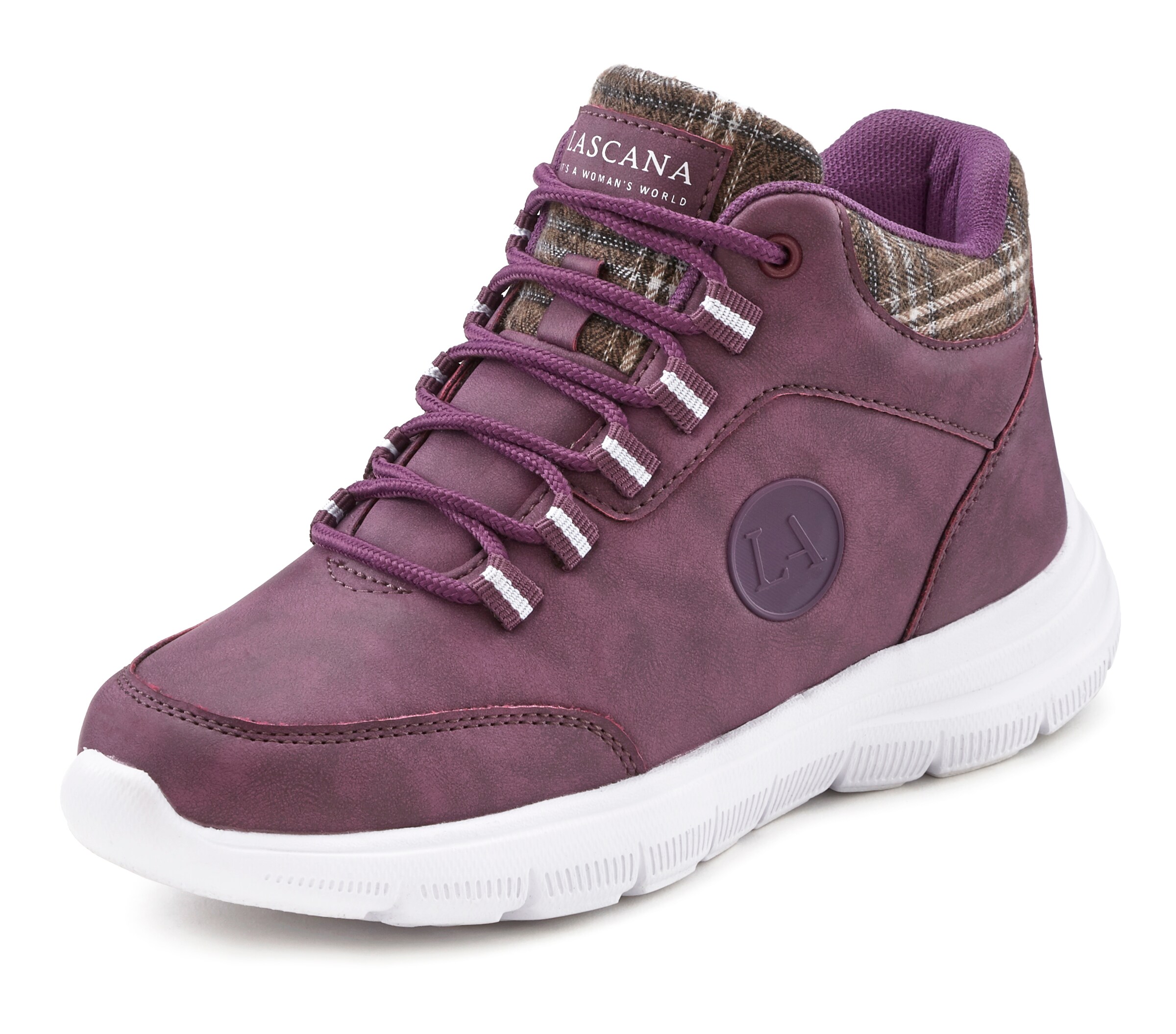 LASCANA High-Top Sneakers in Purple: front