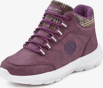 LASCANA High-Top Sneakers in Purple: front