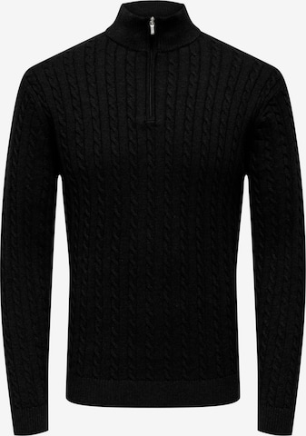 Only & Sons Sweater 'ONSLoui' in Black: front
