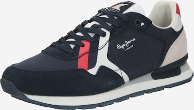 Pepe Jeans Sneakers low 'BRIT ROAD' i mørkeblå / rød / offwhite, Produktvisning