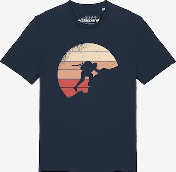 T-Shirt 'Mountain Climbing' Watapparel en bleu : devant