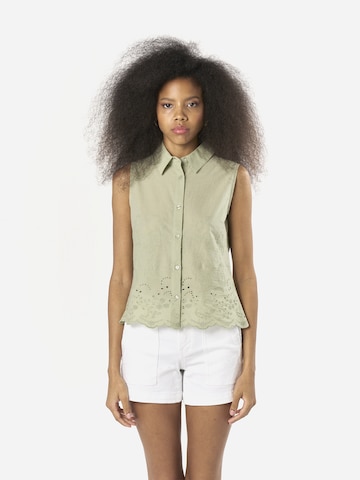 KOROSHI Blouse in Groen: voorkant