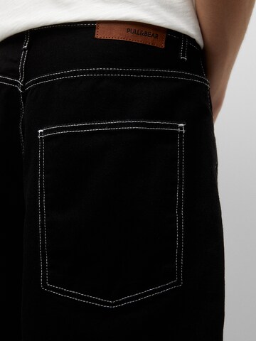 Pull&Bear Wide Leg Shorts in Schwarz