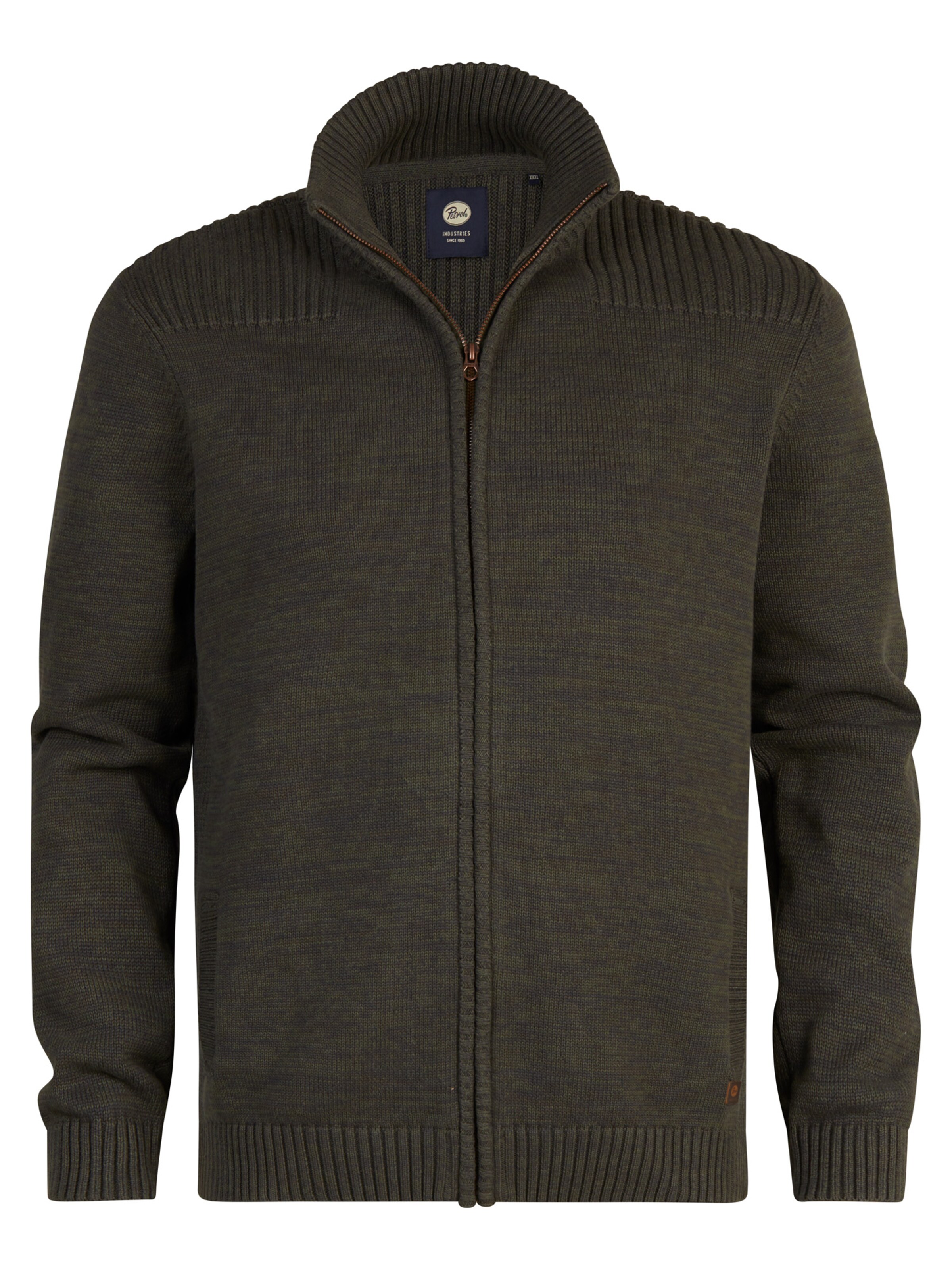 Petrol Industries Neuletakki värissä vihreä: etupuoli