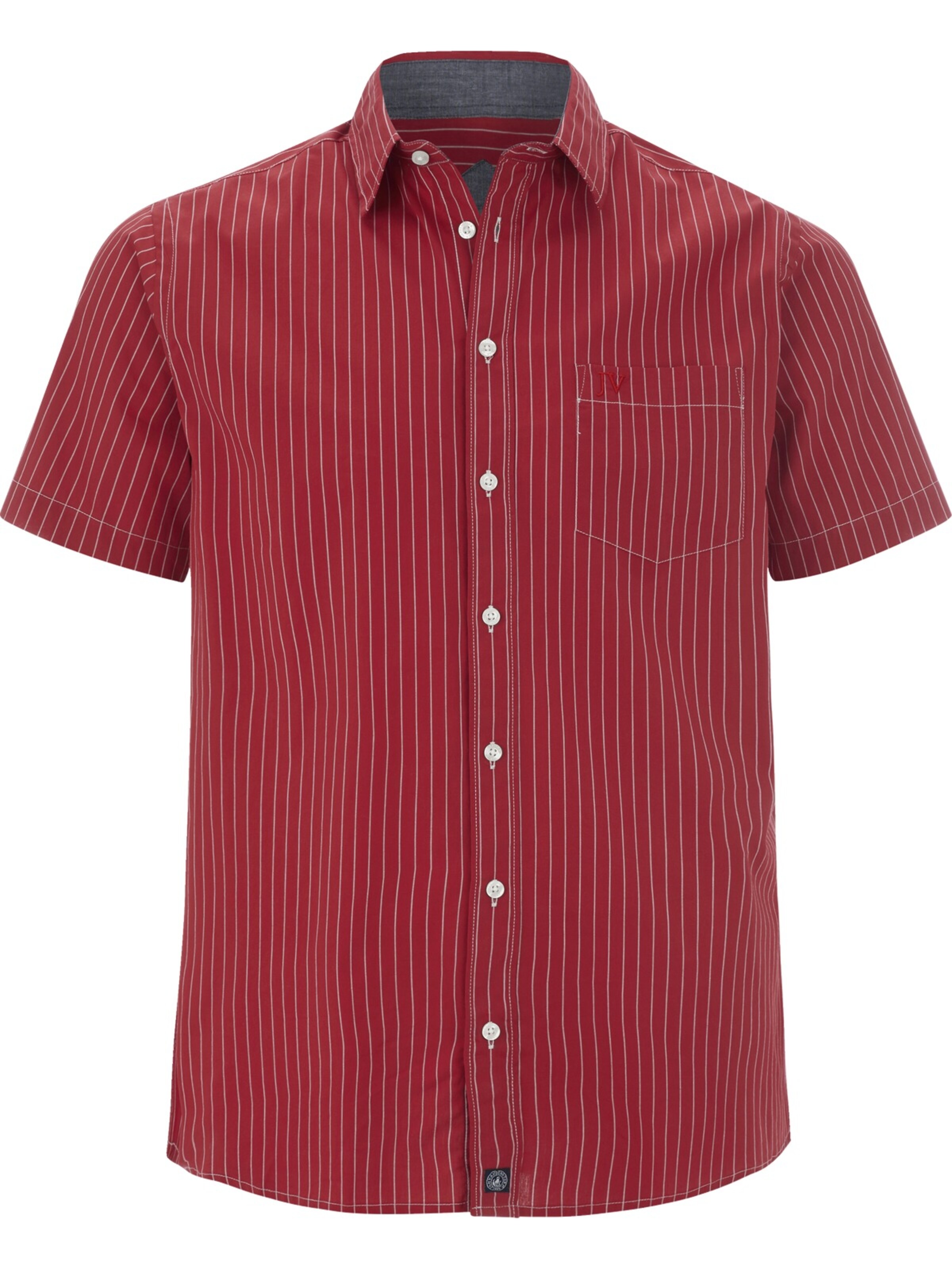 Jan Vanderstorm Kurzarmhemd ' Perttu ' in Rot: Vorderseite