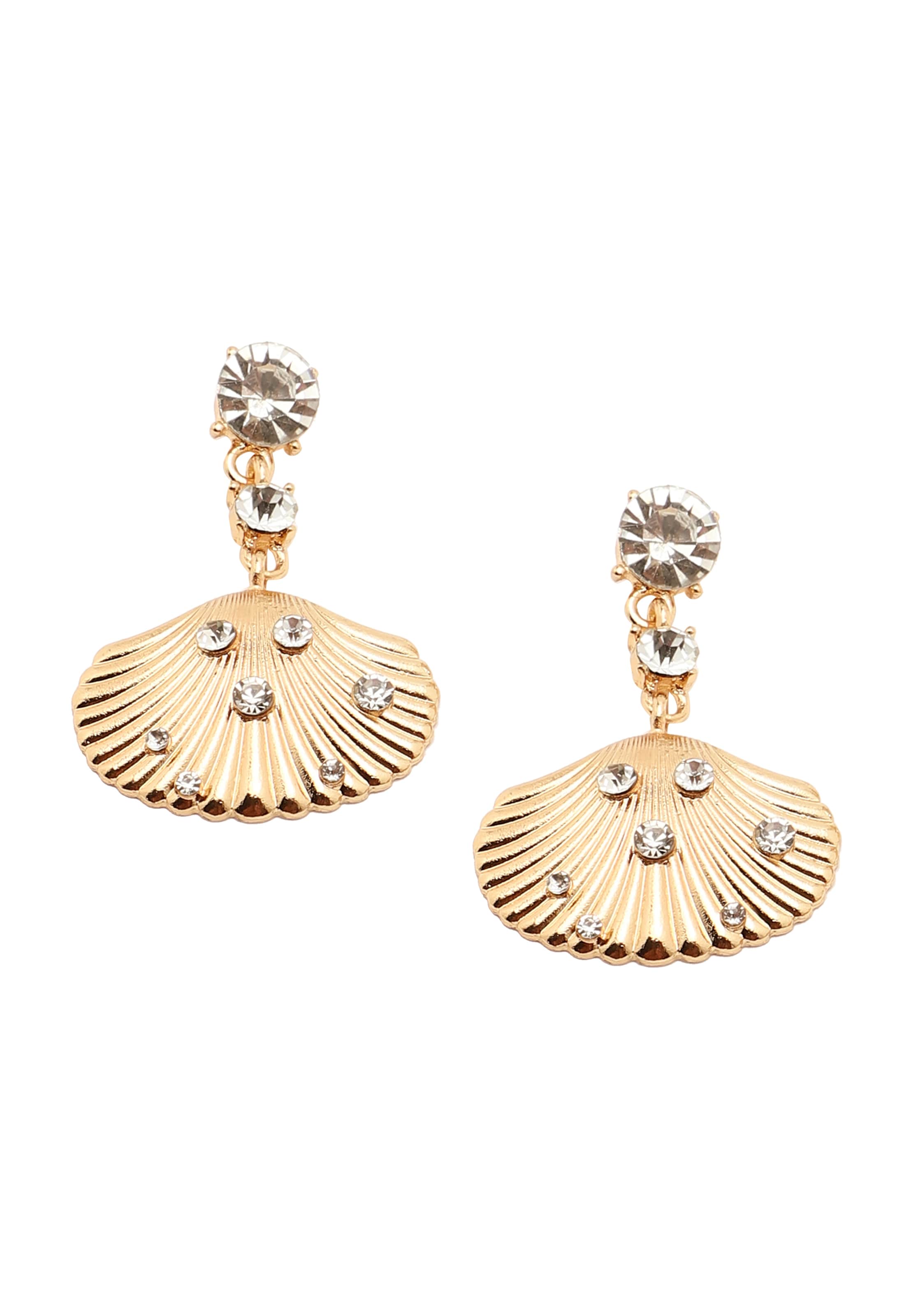 SOHI Náušnice 'Coralie' - Zlatá: predná strana