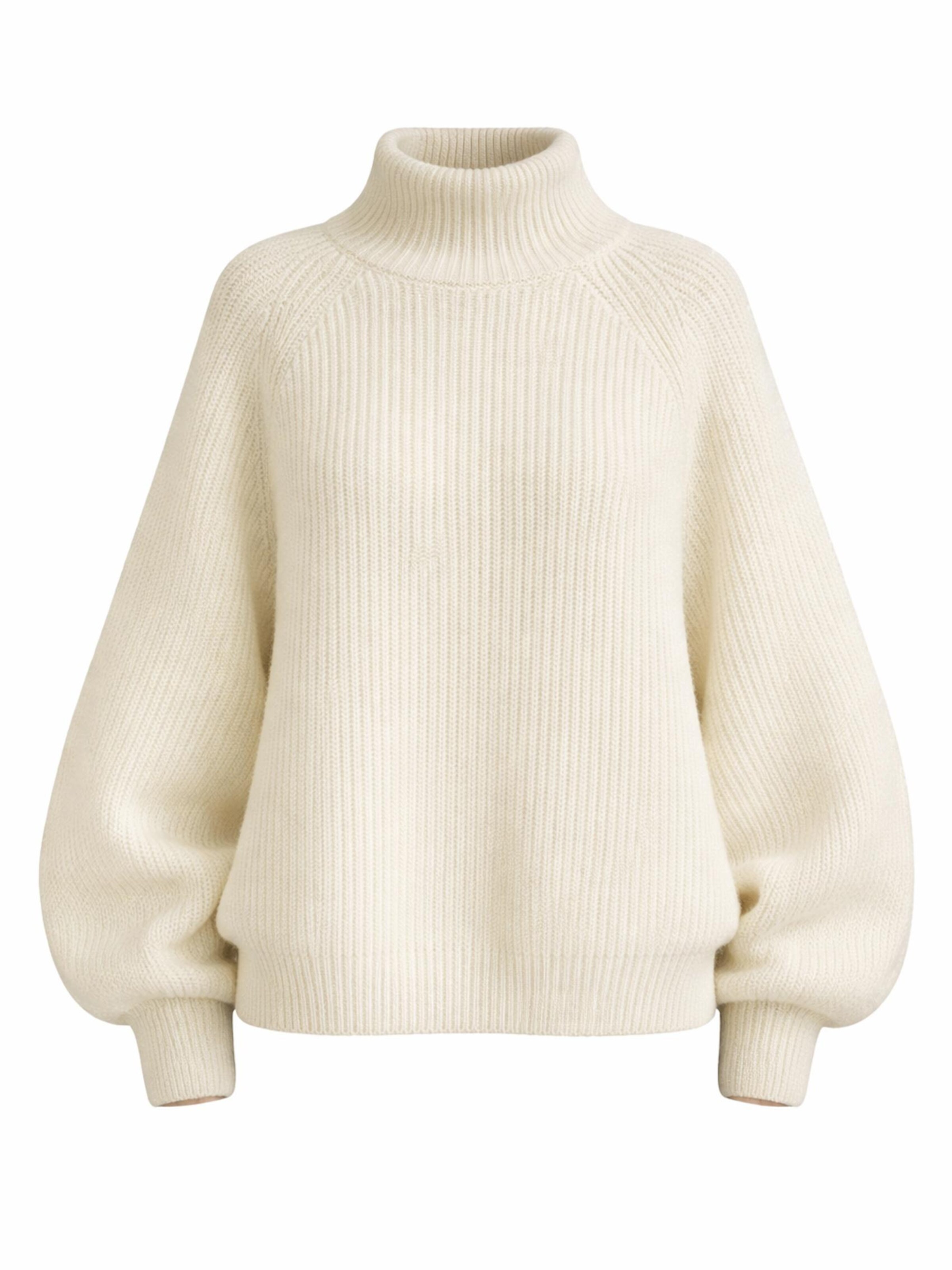 Worldclassca Oversizepullover 'Oversized Strickpullover mit Stehkragen' in Beige: Vorderseite