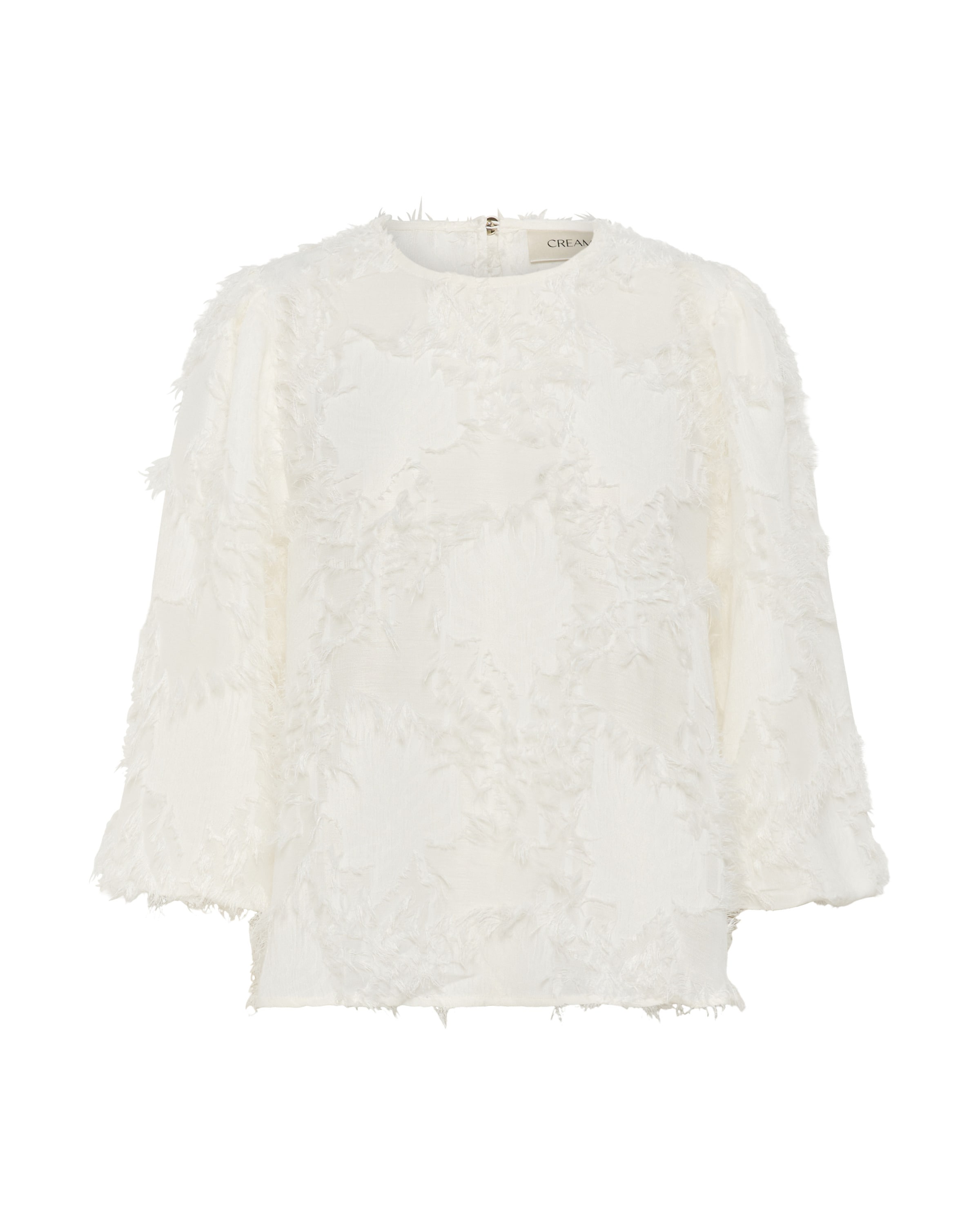 Cream Chemisier 'Freja' en blanc perle, Vue avec produit