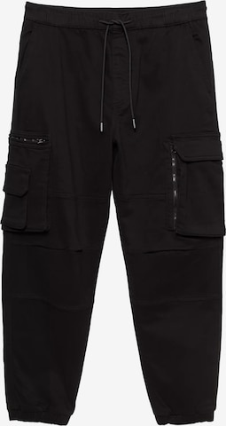 Pull&Bear Kargo hlače | črna barva: sprednja stran