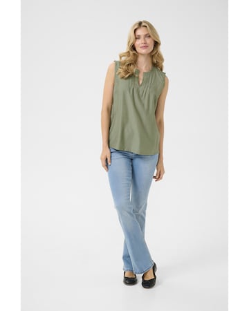 Cream Blouse in Groen