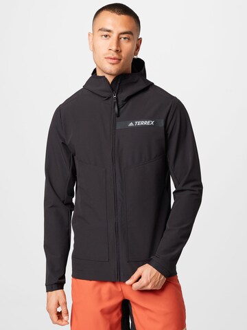 ADIDAS TERREX Outdoor jacket 'Multi Soft Shell' in Black: front