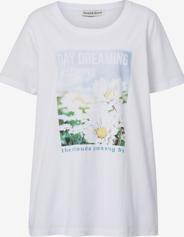 T-shirt Janet & Joyce en blanc : devant