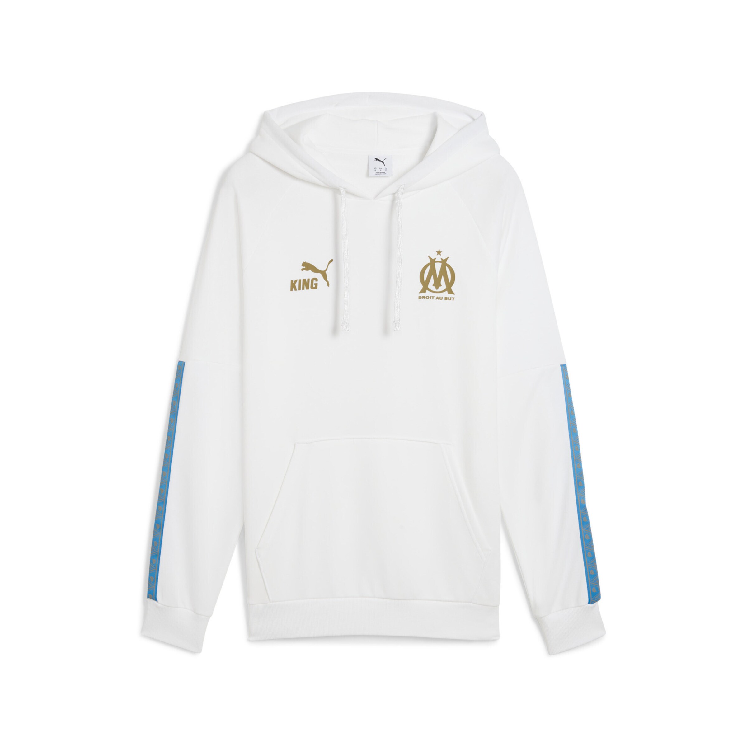 PUMA Sportsweatshirt 'Olympique de Marseille King' in Wit: voorkant