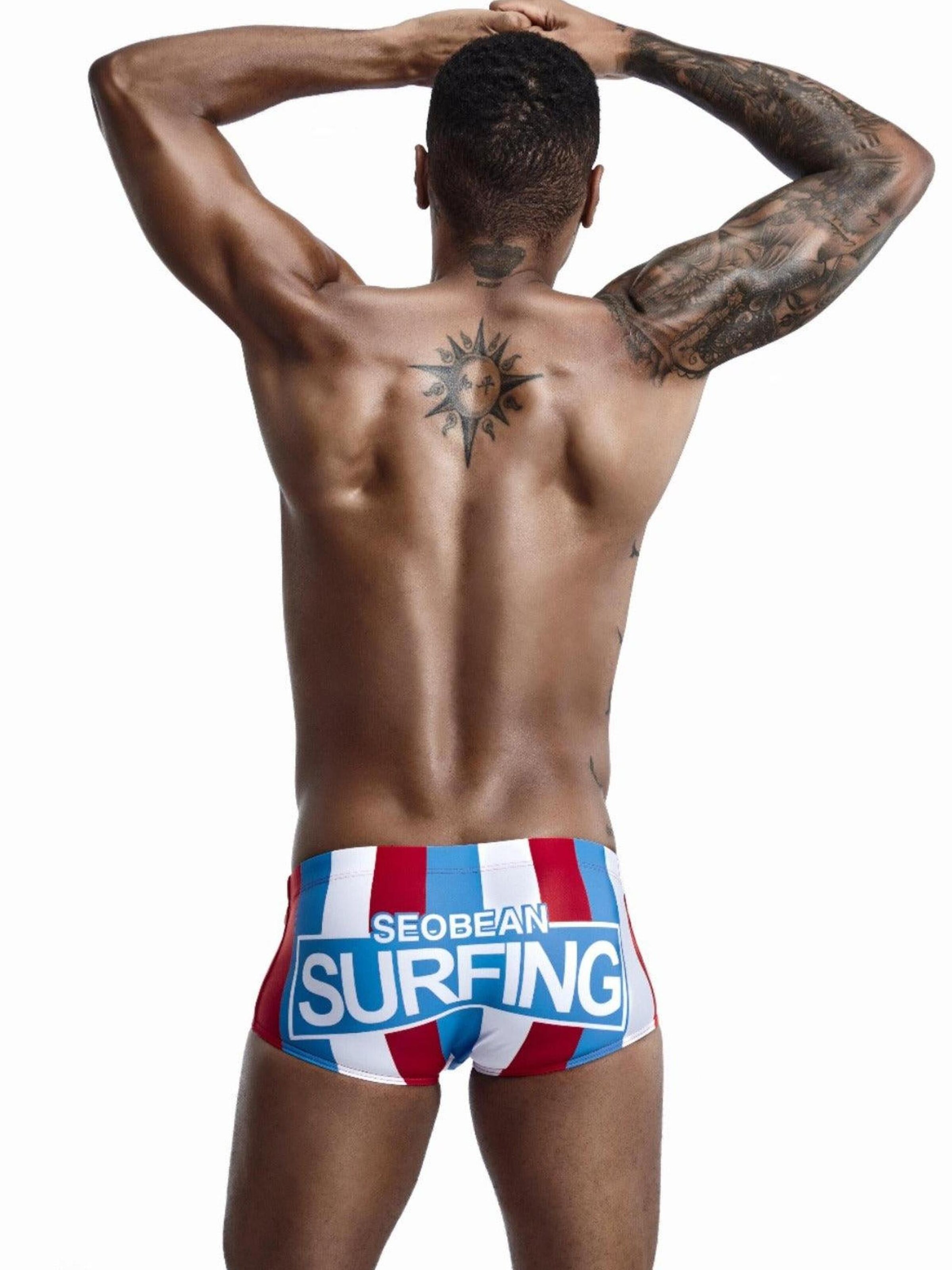 SEOBEAN Athletic Swim Trunks 'Swim Wear Badehose' in Red