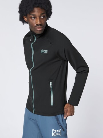 CHIEMSEE Fleece Jacket ' mit Kontrastdetails ' in Black